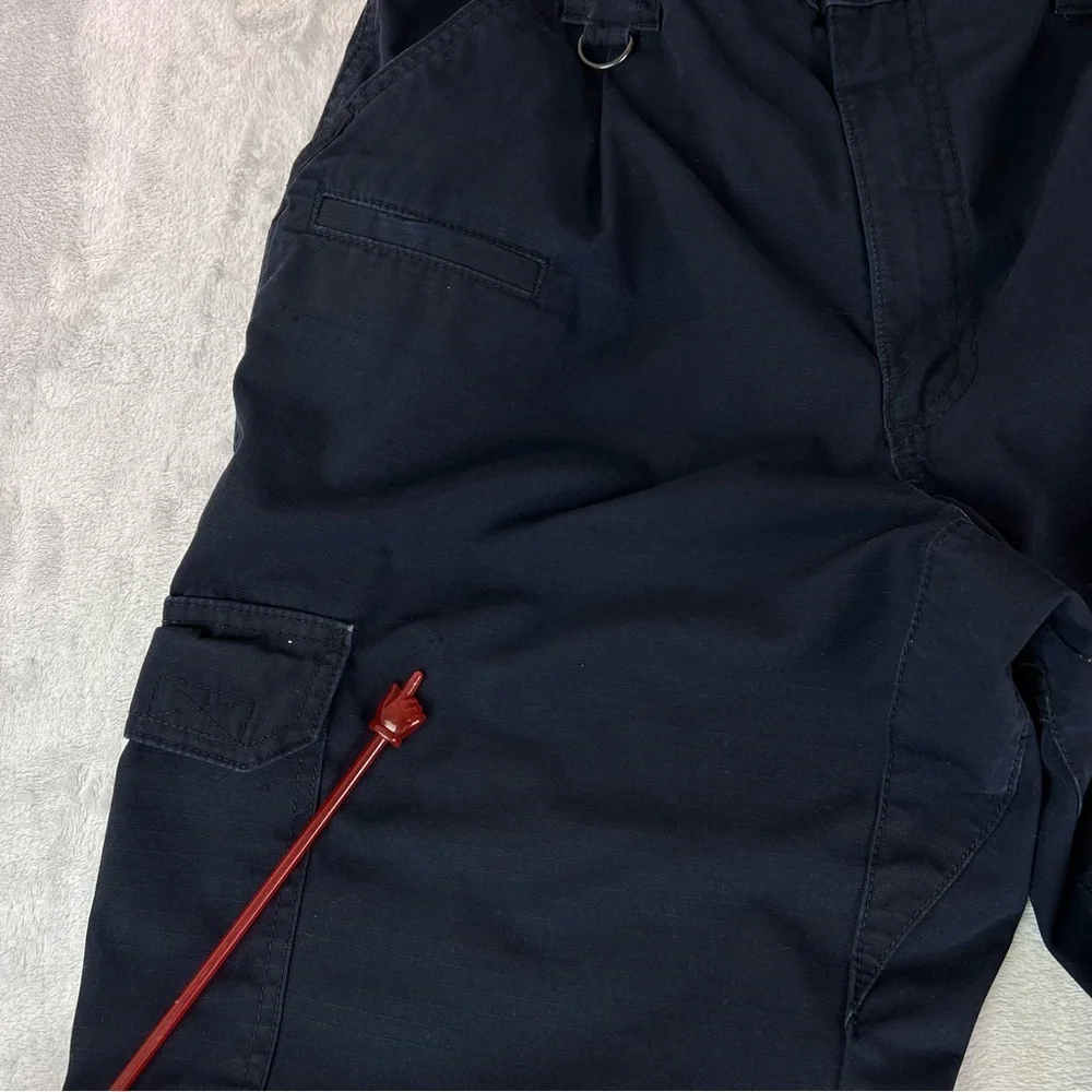 5.11 Tactical Work Pants 32 x 34 Navy Blue Elastic Waist Hammer Loop Cargo